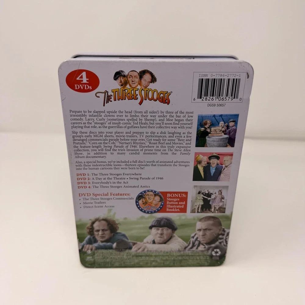 🎬 The Three Stooges Collector's Edition DVD Tin Nyuk Nyuk Nyuk Retro Comedy Set